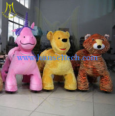China Hansel  stuffed animal unicorn on wheels coin operate game machinefalgas kiddy ride kids amusement rides proveedor
