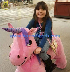 China Hansel shopping mall motorized plush riding animals adult can ridee on electric unicorn bike for sale proveedor