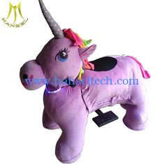 China Hansel latest moving unicorn electricride  coin operated electric motorized plush riding animals proveedor