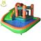 Hansel cheap amusement bouncy castle inflatable slide with pool for kids game center proveedor