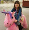 Hansel shopping mall motorized plush riding animals adult can ridee on electric unicorn bike for sale proveedor