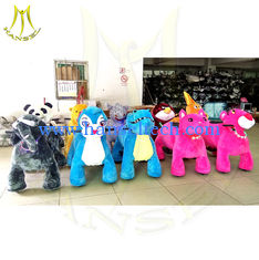 China Hansel coin operated kiddie rides for sale amusement park moving rides outdoor games for kids motorized plush animals proveedor