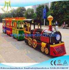 China Hansel outdoor door amusement park equipment fiberglass amusements rides electric train for sale proveedor
