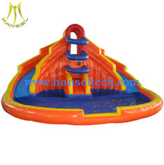 China Hansel popular outdoor commercial bouncy castles water slide with pool fr wholesale proveedor