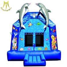 China Hansel kids outdoor inflatable bouncer castle with slides Guangzhou proveedor