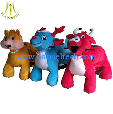 China Hansel  weight capacity 150kgs large animal plush ride toy on wheels in mall proveedor