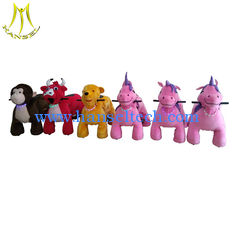 China Hansel four wheel battery powered plush animal with light  kids electric rides for sale proveedor