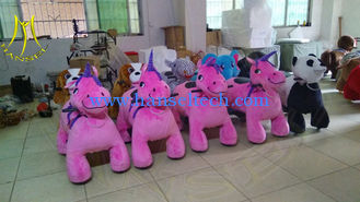 China Hansel shopping mall kids coin operated four wheel plush animal bike proveedor