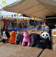 China Hansel amusement mall ride on toys plush electric animal scooters for sale proveedor