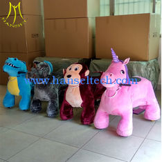 China Hansel  2018 plush ride for kids plush stuffed electric battery operated ride animals on wheels proveedor