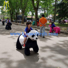 China Hansel funny amusement park games plush walking animal rocking horse with wheels proveedor