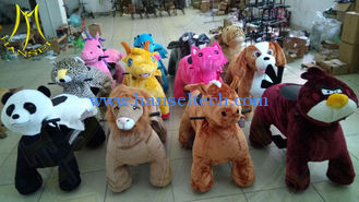 China Hansel shopping mall walking electric mountable animal plush ride proveedor