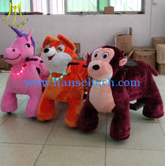 China Hansel wholesales electric walking unicorn plush toy animales scooters for mall proveedor