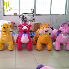 China Hansel  theme park equipment for sale kids coin operated plush ride on unicorn proveedor