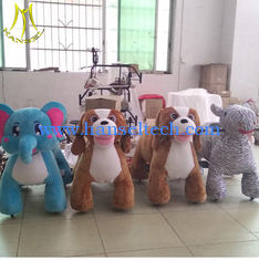 China Hansel children stuffed animals with 4wheels ride on animal toy for shopping mall proveedor