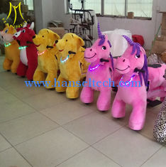 China Hansel shopping mall plush coin operated happy rides on animal plush riding proveedor