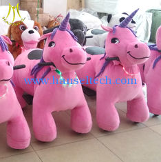 China Hansel  coin operated kids walking battery operated ride on plush animals unicorn proveedor