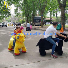 China Hansel hot selling kids outdoor funfair coin operated electric plush animal scooters in mall proveedor