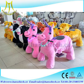 Hansel high quality Coin operated power wheels horse carriage plush toy animal scooter in mall proveedor