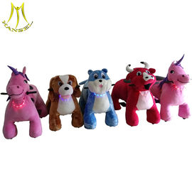 Hansel wholesale coin operated motorized plush riding animals for mall proveedor