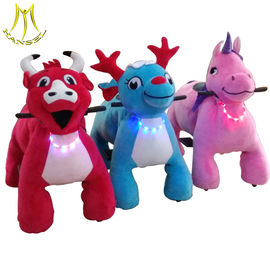 Hansel wholesale coin operated motorized plush riding animals for mall proveedor