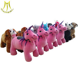 Hansel wholesale amusement kids plush motorized riding animals in shopping mall proveedor
