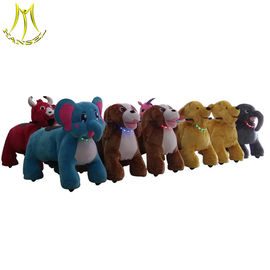 Hansel shopping mall animal large plush ride toy on wheels plush animal electric scooter proveedor