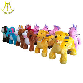 Hansel shopping mall animal large plush ride toy on wheels plush animal electric scooter proveedor