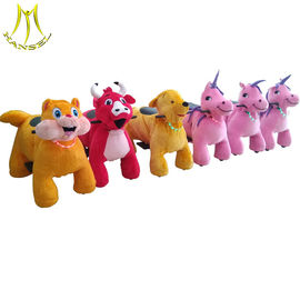 Hansel hot-selling kids coin operated indoor plush riding motorized animals proveedor