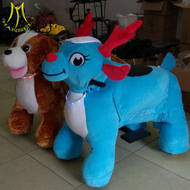Hansel high quality battery operated 4 wheels scooter motorized plush riding animals with batttery indicator proveedor