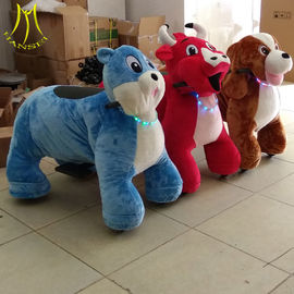 Hansel coin operated plush outdoor ride walking animals for shopping mall proveedor