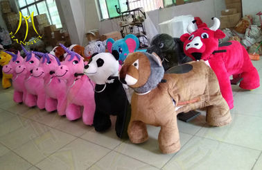 Hansel amusement animal battery powered motorized plush ride for kids proveedor