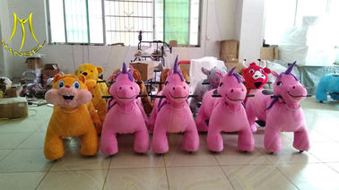 Hansel shopping mall kids coin operated four wheel plush animal bike proveedor
