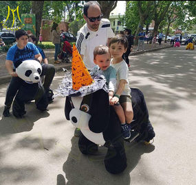 Hansel plush four wheel amusement ride on stuffed animal scooter for sale proveedor