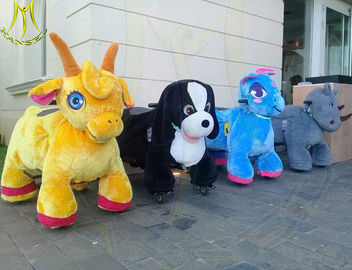 Hansel amusement kids electronic motorized plush riding animals proveedor
