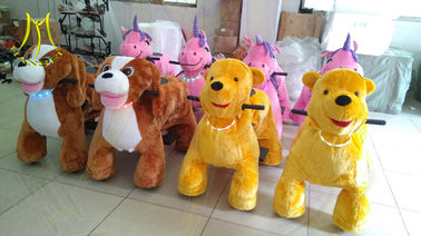 Hansel childern coin operated  motorized animal scooter animal plush ride for mall proveedor