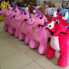 Hansel amusement indoor electronic kids plush animals scooter for sale proveedor