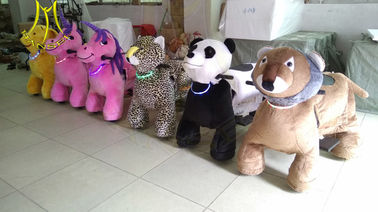 Hansel  2018 new design animal electric ride large plush ride toy with coin for sales proveedor