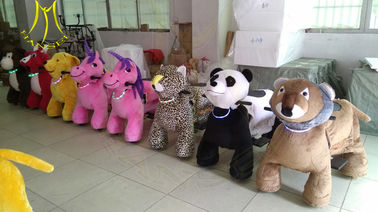 Hansel  2018 new design animal electric ride large plush ride toy with coin for sales proveedor