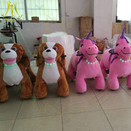 Hansel coin operated plush outdoor ride walking animals for shopping mall proveedor