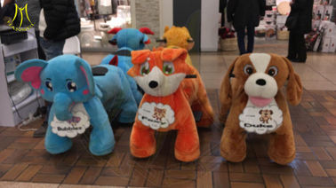 Hansel  high quality plush furry toy for mall rideable animal with non coin proveedor