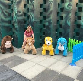 Hansel Guangzhou toy fireproof plush walking electric ride on animals proveedor