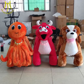 Hansel happy rides on animal motorized plush riding animals for mall proveedor