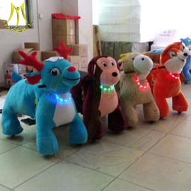 Hansel shopping mall electric mountable animal plush ride on toys proveedor