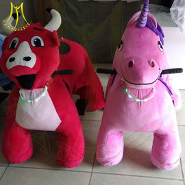 Hansel wholesale walking coin operated motorized plush riding animals proveedor