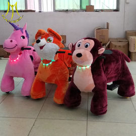 Hansel wholesales electric walking unicorn plush toy animales scooters for mall proveedor
