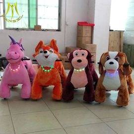 Hansel wholesales electric walking unicorn plush toy animales scooters for mall proveedor