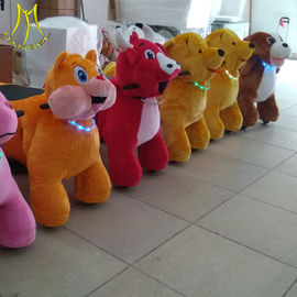 Hansel  hot sell stuffed animals unicorn motorized plush animal unicorn bike rides with wheels proveedor