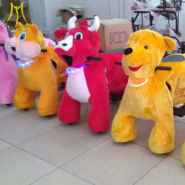 Hansel  hot sell stuffed animals unicorn motorized plush animal unicorn bike rides with wheels proveedor