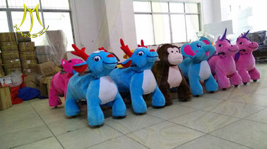 Hansel happy rides on animal motorized plush toy rides for park proveedor